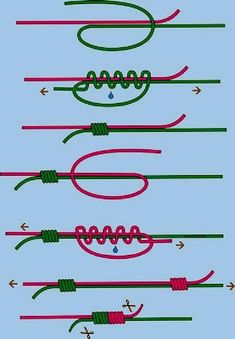 four different types of ropes with arrows on them