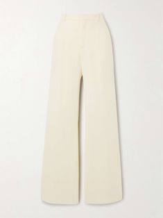 Shop CHLOÉ Linen wide-leg pants, Explore the latest CHLOÉ women's collection today on NET A PORTER White Linen Trousers, Chloe Clothing, Retro Styles, Wide Leg Linen Pants, Wool Trousers, Modest Fashion Outfits, Linen Trousers, Wide Pants, Cropped Trousers