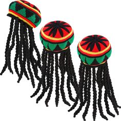 PRICES MAY VARY. Package Content: come with 3 pieces dreadlock hats, unique and funny, cap comes complete with dreadlocks, wonderful costume accessories for kids, men and women Applicable Occasions: jamaican hats are suitable for the Rasta Nation, Halloween costume, also great for any cosplay, parties, festival props, photo props, spoof games, or as a special gift Black Dreadlock Wig: composed of Jamaican 3 bright traditional colors, red, yellow and green, with black dreadlocks wig, cute and spe Black Dreadlocks, Rasta Dreadlocks, Rasta Hat, Black Dreads, Rasta Man, Dreadlock Wig, Man Hat, Fantasias Halloween, Hat For Man