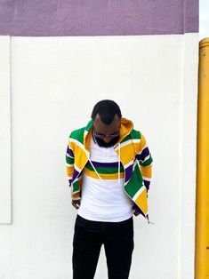 Stay cozy and make a statement with this Thick Stripe Rugby Adult Pullover Hoodie! Featuring purple, green, and gold - perfect for Mardi Gras - you'll be ready to battle cold winter weather AND match your krewe! Get your hoodie and let the good times roll! Green Sweatshirt For Game Day In Winter, Game Day Green Winter Sweatshirt, Green Winter Sweatshirt For Game Day, Comedy And Tragedy, Polo Shirt Dress, Beaded Hat, Mardi Gras Beads, Let The Good Times Roll, Good Times Roll