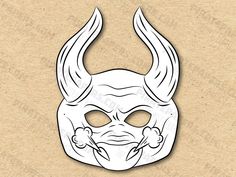 a paper mask with horns on it