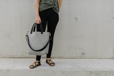 Crossbody Bag, Gray Tote Bag, Top Handle Tote Bag compact tote bag . vegan black straps . elegant wool felt bag . gray melange designer bag . shoulderbag with zipper . elegant crossbody bag . designer bag . packable bag . . . . . . . . . . . . . . . . . . . . . . . . . . . . . . . . . . . . . . . . . . . . . . . This is a very comfortable bag for everyday use. It is perfect for minimalistic design lovers - it has simple shape, beautiful and intense colors, good finishing. Classic design makes th Versatile Tote Bag Perfect For Gifts, Modern Pouch Bags As Gifts, Modern Pouch Bag For Gift, Modern Tote Shoulder Bag With Zipper Pouch, Versatile Tote Shoulder Bag For Gifts, Everyday Gift Pouch Box Bag, Everyday Tote Shoulder Bag With Zipper Pouch, Minimalist Bag With Zipper Pouch For Daily Use, Shopping Tote Bag With Zipper Pouch