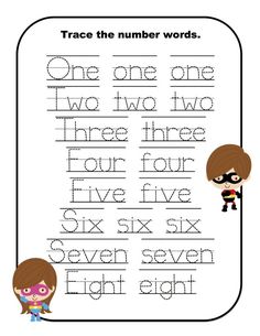 trace the number words for two and three