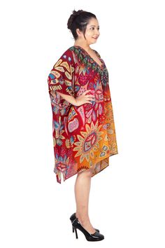 Loose fit leopards print kaftan dress that can be paired with accessories on any kind of occasion you wish to wear it. It is ever desired kaftan dress by most of the girls as it’s a trendy print in this style. Leopard print all over kaftan looks graceful with neck print and embellishments over it. ONE SIZE FIT ALL Length 32" ( 82cm )Heavily Embellished Short kaftan Material: Weightless PolyesterQuality: Excellent (Best Quality On Our Stock) Ready Stock Items We ship Same Day World Wide You will Women Resort Wear, Caftan Dress Kaftan, Modern Kaftan, Kaftan For Women, Kaftan Tunic, Kaftan Tops, Printed Kaftan, Beach Caftan, Beach Kaftan