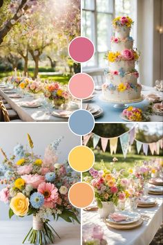 Vibrant summer garden wedding ideas: Vibrant summer garden wedding theme   #summerwedding #summerweddingideas #summerweddingtheme #gardenwedding #gardenweddingdecor #summerweddingcake #summerweddinginspiration #vibrantwedding #vibrantweddingcolors #vibrantweddingtheme #brightweddingtheme #brightweddingcolors Bright Summer Wedding Colors, Late Summer Wedding Colors, Summer Pastel Wedding, Pastel Wedding Centerpieces, Pastel Garden Wedding, Garden Wedding Theme, Wedding Color Schemes Summer, Spring Wedding Color Palette, Garden Wedding Ideas