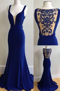 Elegant royal blue chiffon prom dress, ball gown, prom dresses 2017 Blue Velvet Prom Dress, Blue Prom Dress Long, Opera Night, Dark Blue Prom Dress, Blue Mermaid Prom Dress, Royal Blue Gown, Prom Dress Mermaid, Halter Evening Dress, Prom Dress Long