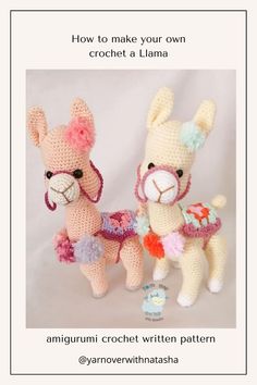 amigurumi Llama pdf pattern written in US terms, How to crochet a Llama pattern gives you a step by step guide to crocheting it Crochet Alpaca, Alpaca Pattern, Alpaca Animal, Crochet Llama, Llama Stuffed Animal, Crochet Flamingo, Llama Llama, Amigurumi Plush, Deer Family