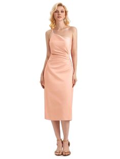 peach Midi Bridesmaid Dresses, Graduation Dress Long, Midi Prom Dress, Spaghetti Strap Bridesmaids Dresses, Bridesmaid Dresses Uk, Midi Bridesmaid Dress, Dress Graduation, Formal Evening Dress, Bridesmaid Dresses Online