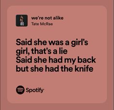 we’re not alike by Tate McRae Tate Core Aesthetic, One Day Tate Mcrae Lyrics, Tate Mcrae Quotes Lyrics, Tate Mcrae Spotify Lyrics, That Way Tate Mcrae, Tate Mcrae Aesthetic Lyrics, Tate Mcrae Song Lyrics, Tate Mcrae Lyrics Wallpaper, Tate Mcrae Quotes