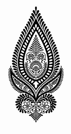 a black and white drawing of an ornate design