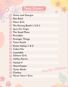 the ten shows you have to watch info sheet for your favorite tv show on netflix