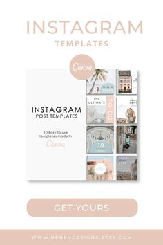 Elevate your Instagram game with this customizable Canva template that will help you create stunning and consistent posts. You can effortlessly modify these templates on your computer or phone, and all you require is a free Canva account. Pink Instagram, Canva Template, Dream Vacations