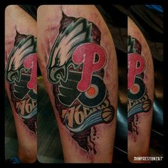 three different tattoos with the letter p on them