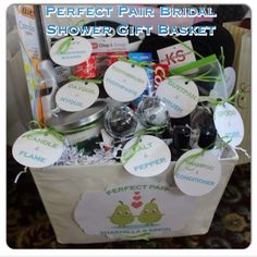 the perfect pair bridal shower gift basket