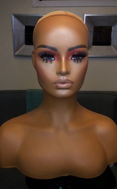 This Glammie name is Jakayla! She is  extremely realistic & beautiful. She's also Very sturdy, durable & transfer proof! Our Custom Glammies (Glam Mannequins) are made for wigs & apparel display. props not included! Faster shipping may be available upon request. Please note that all Glammies are hand crafted and custom designed  All Glammies are sprayed with a sealant! However,  they are still fragile! For longevity please handle Glammie with care at all times including when unboxing your Glammie upon arrival! Care instructions will be included in your package! There is an anti friction sticker that can be pierced to place your mannequin on a stand.   The mannequins ears are pierced.  All sales are final , however if your mannequin arrives damaged please contact us for a resolution! Apparel Display, Esthetician School, Clothing Displays, Display Props, Mannequin Head, Mannequin Heads, School Help, Service Quality, Style Ideas