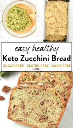 keto zucchini bread with text overlay