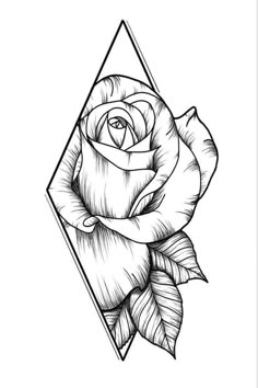 a black and white rose tattoo design