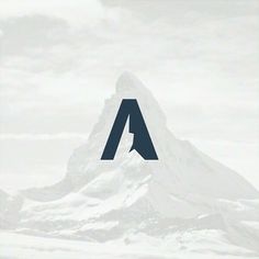 an image of a mountain with the letter a in it's upper right corner