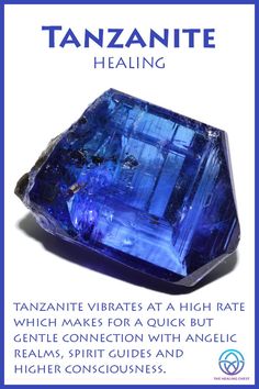 Tanzanite healing crystals benefits, Tanzanite crystals meanings,  how to use Tanzanite crystals. Tanzanite stones for beginners, how  to use crystal Tanzanite.   #crystalhealing #crystalmeaning  #energyhealing #gemstones #crystalenergy #crystals Programming Crystals, European Paganism, Tanzanite Meaning, Crystals 101, Crystals Properties, Psychic Senses, Witchy Crystals, Blue Zoisite, Magic Journal