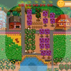 an image of a garden map with lots of plants and flowers on it, including the house