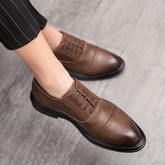 2024 New Men Dress Shoes Leather Shoes Fashion Derby Shoes Classic Casual Business Wedding Footwear Zipper Hoodie Women, Shoes Business, Men Dress Shoes, Hoodies Men Style, Shoes Classic, Brown Leather Shoes, Wedding Dress Shoes, Mary Jane Shoes Womens, Shoe Pattern