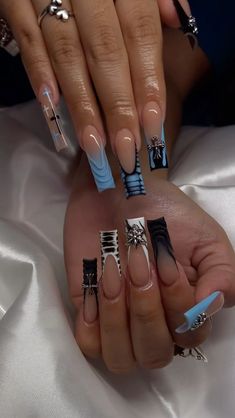 Acrylic Toe Nails, Colored Acrylic, Nice Nails, Dope Nail Designs, Her Nails, Short Square Acrylic Nails