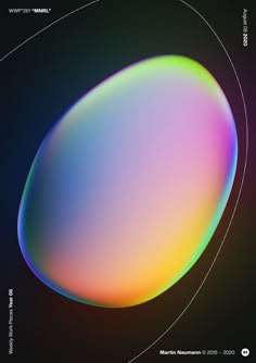 an image of a rainbow colored object on a black background