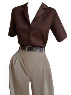 Dark Academia Formal Wear, Hot Academic Look, Summer Dark Academia Aesthetic, Dark Academia Summer Clothes, Pear Shaped Body Outfits Korean, Brown Dark Academia Outfit, Dark Academia Png Clothes, Dark Academia Women Fashion, Semi Formal Pants Outfit For Women