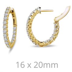 Fun and elegant. These inside out hoop earrings are set with Lafonn's signature Lassaire simulated diamonds in gold plated sterling silver. Style E3026CLG Shaped Hoop Earrings, Earring Box, Tax Free, Silver Style, Round Cut Diamond, Gold Plated Sterling Silver, Round Cut, Gold Diamond, Inside Out