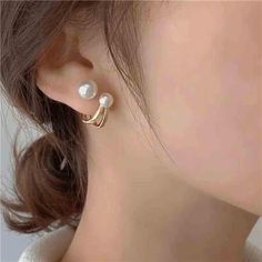 Small Pearl Earrings, Claw Earrings, Sweet Accessories, Korean Earrings, Gold Earrings For Women, Celtic Knots, Pearl Hoop Earrings, Hoop Earrings Small, Pearl Stud Earrings