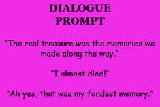 a pink background with the words,'dialogue prompt'and an image of