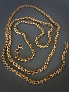 Victorian SOLID 9Ct. GOLD Fancy Link Chain 31" Long x 4mm / English 9K Solid Gold Handcrafted Chain Necklace / Antique c. 1890 - 1910 / OOAK by DesMOMENTS on Etsy Luxury Antique Chain Necklace For Formal Occasions, Luxury Gold Victorian Chain Necklace, Luxury Gold Victorian Style Chain Necklace, Luxury Victorian Gold Chain Jewelry, Luxury Antique Jewelry With Wheat Chain, Luxury Antique Single Strand Necklace, Crystal Quartz Earrings, Fancy Hands, Victorian Locket