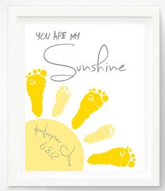 a card with the words you are my sunshine written in yellow and white on it