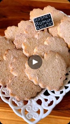 some cookies are on a white plate