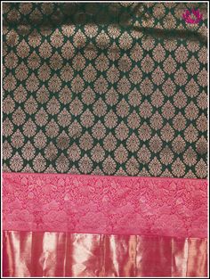 A Kanchipuram silk saree in an enchanting green hue highlights an ornate floral motifs on the body. The contrasting pinkish-red pallu showcases brocade designs, margined by lively parrot and peacock along with floral patterns provide a sense of natural beauty. The lush green shade represents freshness and vitality, while the intricate patterns add an element of traditional opulence. This saree incorporates bold pinkish-red double border. The cross striped border at the bottom complements the abo Green Tissue Silk Lehenga With Zari Weaving, Green Bollywood Brocade Saree, Green Pre-draped Saree With Zari Weaving For Transitional Season, Green Brocade Bollywood Saree, Green Brocade Saree For Diwali, Transitional Green Pre-draped Saree With Zari Weaving, Green Brocade Saree With Traditional Patterns, Green Brocade Saree With Cutdana, Green Anarkali Brocade Blouse Piece