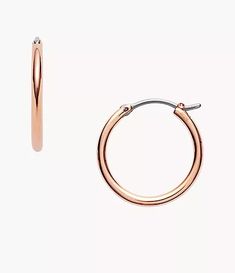 Rose Gold-Tone Steel Hoops - JOF00003791 Rose Gold Metal Hoop Earrings, Modern Hypoallergenic Rose Gold Hoop Earrings, Classic Rose Gold Nickel-free Hoop Earrings, Rose Gold Small Hoop Earrings, Silhouette Earring, Earring Fashion, Zodiac Gifts, Fashion Color, Luxe Gifts