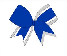 an image of a blue bow with silver stripes on it's side and back