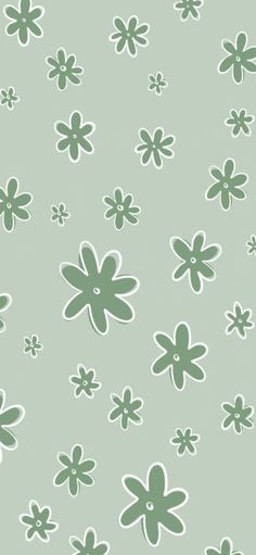 a green and white flower pattern on a light green background with small flowers in the center