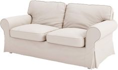 a white couch sitting next to each other on a white background with no one in it