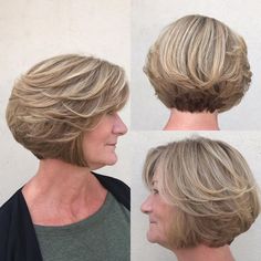 Layered Ash Blonde Bob For Older Women Character Hairstyles, Over 60 Hairstyles, Fringe Hairstyles