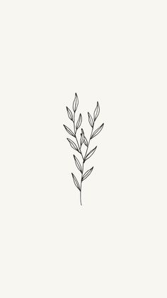 Modern Line Tattoo, Greenery Tattoo Design, Plant Tattoo Side Rib, Minimal Leaf Tattoo, Plant Outline Tattoo, Mini Plant Tattoo, Growing Plant Tattoo, Simple Tattoos Drawings, Simple Botanical Tattoo