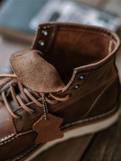 Work Boots For Men, Moc Toe Boots, Hunting Boots, Work Boots Men, Chunky Boots, Crazy Horse, Brown Skin, Retro Stil, Casual Boots