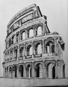 an architectural drawing of the colossion in rome, italy by artist and photographer unknown