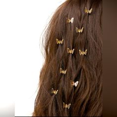 Butterfly Accessories Hair, Mini Butterfly Clips Hairstyles, Hair Butterflies, Formal Hair Accessories, Mini Butterfly, Hair Clasp, Pearl Hair Combs, Gold Hair Clips, Gold Hair Accessories