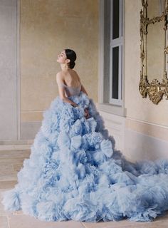 Blue Wedding Dress, Tulle Wedding Gown, Fairytale Fashion, Something Blue Wedding, Blue Wedding Dresses, Blue Tulle, Tulle Gown, Tulle Wedding, Couture Gowns