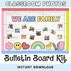 bulletin board kit for classroom photos with the text, we are family bulletin board kit instant