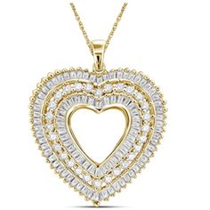 A Gift That Sparkles & Dazzles All: This Timeless Diamond Heart Pendant Is Sure To Capture Anyone’s Heart. Fashioned With Loads Of Brilliant White Diamonds, This 1.00 Carat Heart Necklace Is Romantic, Dreamy And Expertly Crafted To Reflect Your Love. Gorgeous 18 Inch Rope Chain Included: This Gold Over Silver, Diamond Heart Necklace Is Beautifully Suspended From A Fashionable 18-Inch Rope Chain, Which Is As Durable As It Is Stylish. Size: Os Item No.Jcj06 Heart Shaped Diamond Necklace, White Diamond Jewelry, Diamond Heart Necklace, Sterling Silver Heart Pendant, Heart Necklace Diamond, Silver Heart Pendant, Gold Heart Necklace, Heart Pendant Diamond, Silver Heart Necklace