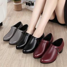 Women's Booties, Casual Pumps, Women's Casual Shoes, Brand Name Shoes, Grey Shoes, Chunky Boots, Shoes Leather, School Shoes, Wedge Boots