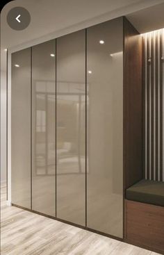 an image of a modern closet with glass doors