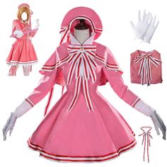 PRICES MAY VARY. Material:high quality uniform cloth,100% brand new,you can wearing it on party or daily life.The best halloween gift for your family,your friends,yourself. Include:dress+shawl+ribbons+leg wrappings+collar+gloves+hat. Size:S-2XL.Female size,please kindly check the SIZE INFORMATION carefully before purchase,if you couldn't ensure the size,please send us your measurements:height,bust,waist and hip,then we will recommend the right size for you. Suitable for scenes: Great gift for Gi Card Captor Cosplay, Suit With Hat, Pretend Play Costumes, Battle Suit, Dress With Shawl, Black Jeans Outfit, American Crew, Outfit Pink, Card Captor